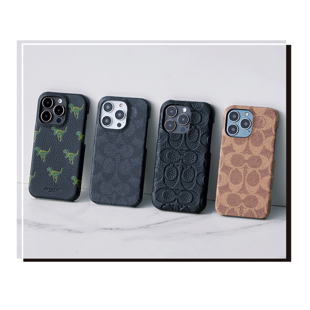 COACH iPhone 15/16e Premium Phone Case (Black) Classic Large C